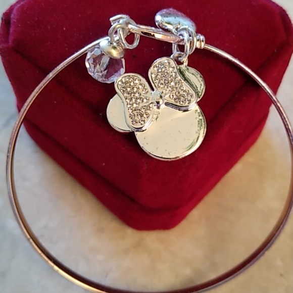 Disney Jewelry - Silver-Plated Disney Minnie Mouse Icon Bangle